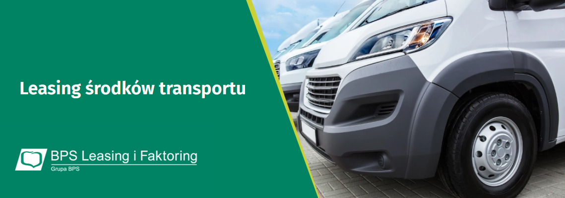 leasing środków transportu baner obraz przedstawia samochody transportowe